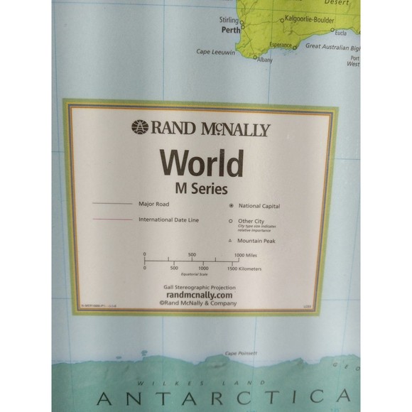 Laminated Rand McNally Modern World Map Genuine Black Wood Frame 33"wx22h - Picture 10 of 12